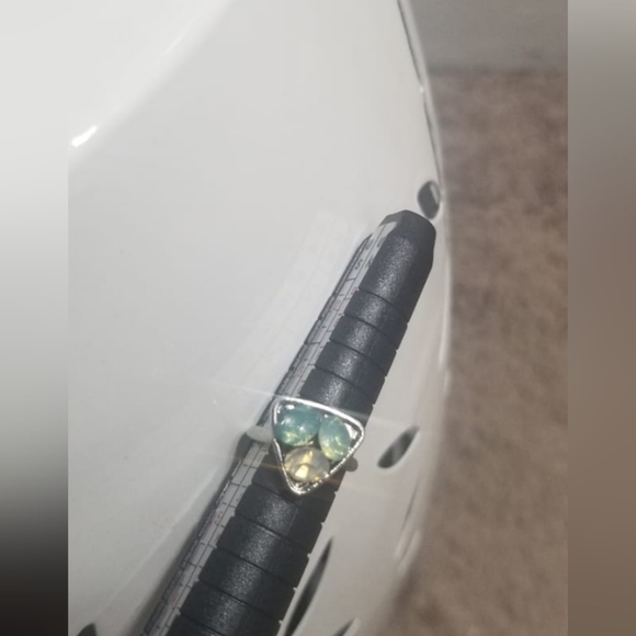 Silver Blue Green Moonstone Ring 🌴 - Picture 6 of 6